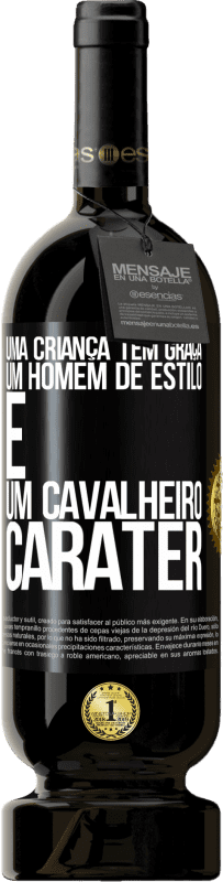 49,95 € Envio grátis | Vinho tinto Edição Premium MBS® Reserva Uma criança tem graça, um homem de estilo e um cavalheiro, caráter Etiqueta Preta. Etiqueta personalizável Reserva 12 Meses Colheita 2015 Tempranillo