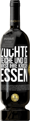 49,95 € Kostenloser Versand | Rotwein Premium Ausgabe MBS® Reserve Züchte Reiche und du wirst ihre Krisen essen Schwarzes Etikett. Anpassbares Etikett Reserve 12 Monate Ernte 2015 Tempranillo