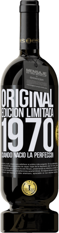 49,95 € Envío gratis | Vino Tinto Edición Premium MBS® Reserva Original. Edición Limitada. 1970. Cuando nació la perfección Etiqueta Negra. Etiqueta personalizable Reserva 12 Meses Cosecha 2015 Tempranillo