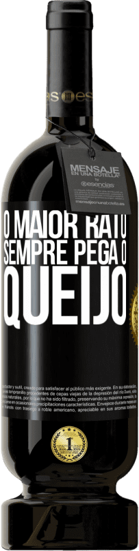 49,95 € Envio grátis | Vinho tinto Edição Premium MBS® Reserva O maior rato sempre pega o queijo Etiqueta Preta. Etiqueta personalizável Reserva 12 Meses Colheita 2014 Tempranillo