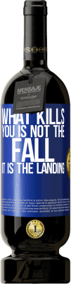 49,95 € Free Shipping | Red Wine Premium Edition MBS® Reserve What kills you is not the fall, it is the landing Blue Label. Customizable label Reserve 12 Months Harvest 2016 Tempranillo