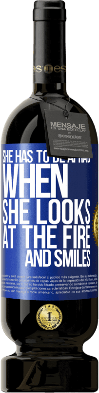 49,95 € 送料無料 | 赤ワイン プレミアム版 MBS® 予約する 彼女は火を見て微笑むとき、彼女は恐れなければなりません 青いタグ. カスタマイズ可能なラベル 予約する 12 月 収穫 2016 Tempranillo