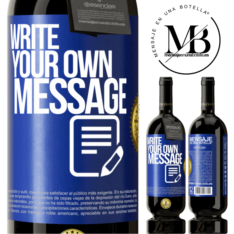 39,95 € Free Shipping | Red Wine Premium Edition MBS® Reserva Write your own message Blue Label. Customizable label Reserva 12 Months Harvest 2015 Tempranillo