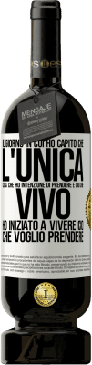 49,95 € Spedizione Gratuita | Vino rosso Edizione Premium MBS® Riserva Il giorno in cui ho capito che l'unica cosa che ho intenzione di prendere è ciò che vivo, ho iniziato a vivere ciò che Etichetta Bianca. Etichetta personalizzabile Riserva 12 Mesi Raccogliere 2014 Tempranillo