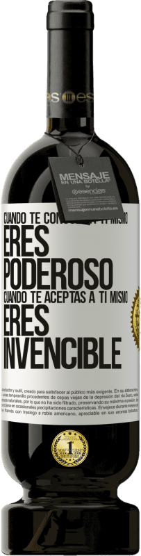 49,95 € Envío gratis | Vino Tinto Edición Premium MBS® Reserva Cuando te conoces a ti mismo, eres poderoso. Cuando te aceptas a ti mismo, eres invencible Etiqueta Blanca. Etiqueta personalizable Reserva 12 Meses Cosecha 2016 Tempranillo