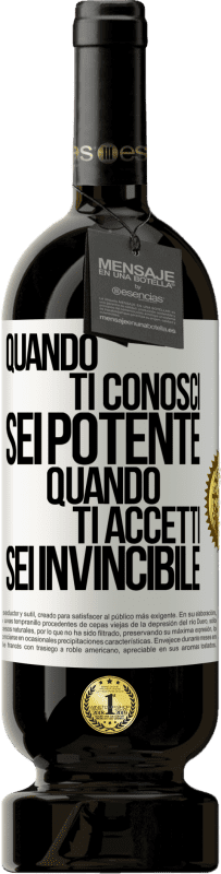 49,95 € Spedizione Gratuita | Vino rosso Edizione Premium MBS® Riserva Quando ti conosci, sei potente. Quando ti accetti, sei invincibile Etichetta Bianca. Etichetta personalizzabile Riserva 12 Mesi Raccogliere 2016 Tempranillo
