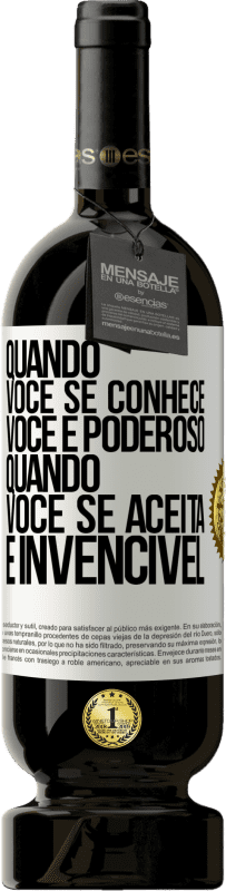 49,95 € Envio grátis | Vinho tinto Edição Premium MBS® Reserva Quando você se conhece, você é poderoso. Quando você se aceita, é invencível Etiqueta Branca. Etiqueta personalizável Reserva 12 Meses Colheita 2015 Tempranillo