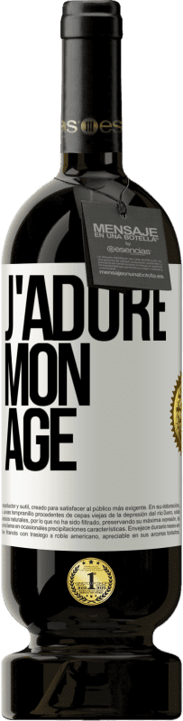 49,95 € Envoi gratuit | Vin rouge Édition Premium MBS® Réserve J'adore mon âge Étiquette Blanche. Étiquette personnalisable Réserve 12 Mois Récolte 2015 Tempranillo