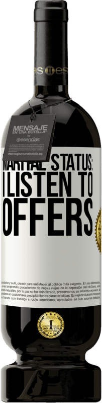 49,95 € Free Shipping | Red Wine Premium Edition MBS® Reserve Marital status: I listen to offers White Label. Customizable label Reserve 12 Months Harvest 2016 Tempranillo