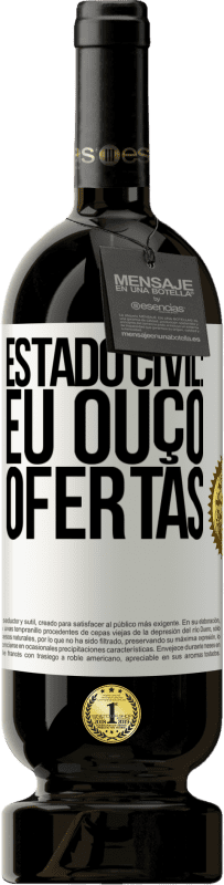 49,95 € Envio grátis | Vinho tinto Edição Premium MBS® Reserva Estado civil: eu ouço ofertas Etiqueta Branca. Etiqueta personalizável Reserva 12 Meses Colheita 2016 Tempranillo