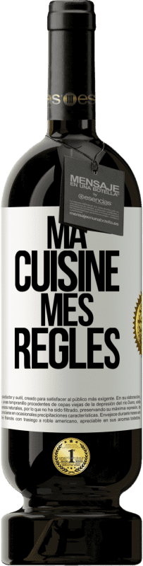 49,95 € Envoi gratuit | Vin rouge Édition Premium MBS® Réserve Ma cuisine, mes règles Étiquette Blanche. Étiquette personnalisable Réserve 12 Mois Récolte 2015 Tempranillo