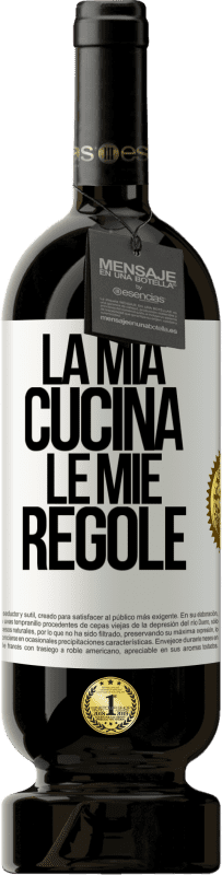 49,95 € Spedizione Gratuita | Vino rosso Edizione Premium MBS® Riserva La mia cucina, le mie regole Etichetta Bianca. Etichetta personalizzabile Riserva 12 Mesi Raccogliere 2014 Tempranillo