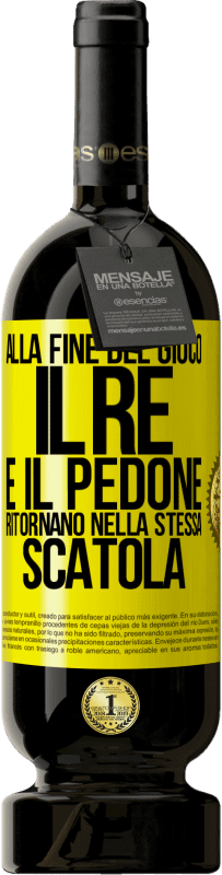 49,95 € Spedizione Gratuita | Vino rosso Edizione Premium MBS® Riserva Alla fine del gioco, il re e il pedone ritornano nella stessa scatola Etichetta Gialla. Etichetta personalizzabile Riserva 12 Mesi Raccogliere 2016 Tempranillo