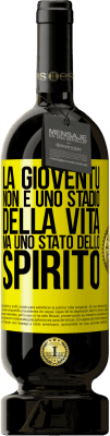 49,95 € Spedizione Gratuita | Vino rosso Edizione Premium MBS® Riserva La gioventù non è uno stadio della vita, ma uno stato dello spirito Etichetta Gialla. Etichetta personalizzabile Riserva 12 Mesi Raccogliere 2015 Tempranillo