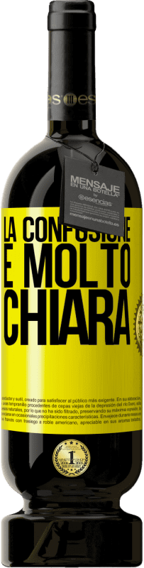 49,95 € Spedizione Gratuita | Vino rosso Edizione Premium MBS® Riserva La confusione è molto chiara Etichetta Gialla. Etichetta personalizzabile Riserva 12 Mesi Raccogliere 2016 Tempranillo