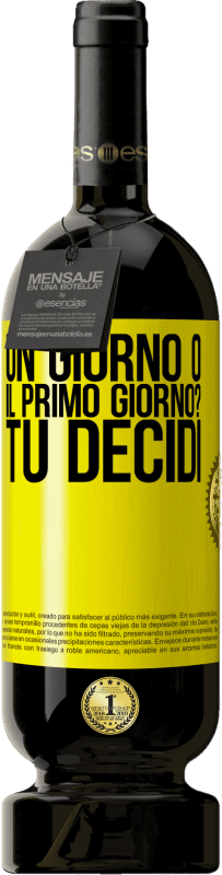 49,95 € Spedizione Gratuita | Vino rosso Edizione Premium MBS® Riserva un giorno o il primo giorno? Tu decidi Etichetta Gialla. Etichetta personalizzabile Riserva 12 Mesi Raccogliere 2015 Tempranillo