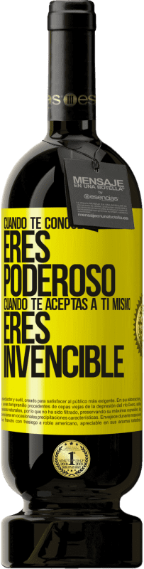 49,95 € Envío gratis | Vino Tinto Edición Premium MBS® Reserva Cuando te conoces a ti mismo, eres poderoso. Cuando te aceptas a ti mismo, eres invencible Etiqueta Amarilla. Etiqueta personalizable Reserva 12 Meses Cosecha 2016 Tempranillo