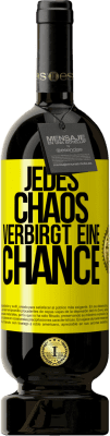 49,95 € Kostenloser Versand | Rotwein Premium Ausgabe MBS® Reserve Jedes Chaos verbirgt eine Chance Gelbes Etikett. Anpassbares Etikett Reserve 12 Monate Ernte 2014 Tempranillo