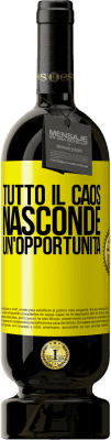 49,95 € Spedizione Gratuita | Vino rosso Edizione Premium MBS® Riserva Tutto il caos nasconde un'opportunità Etichetta Gialla. Etichetta personalizzabile Riserva 12 Mesi Raccogliere 2014 Tempranillo