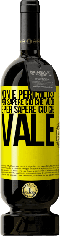 49,95 € Spedizione Gratuita | Vino rosso Edizione Premium MBS® Riserva Non è pericolosa per sapere ciò che vuole, è per sapere ciò che vale Etichetta Gialla. Etichetta personalizzabile Riserva 12 Mesi Raccogliere 2015 Tempranillo