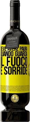 49,95 € Spedizione Gratuita | Vino rosso Edizione Premium MBS® Riserva Deve avere paura quando guarda il fuoco e sorride Etichetta Gialla. Etichetta personalizzabile Riserva 12 Mesi Raccogliere 2016 Tempranillo