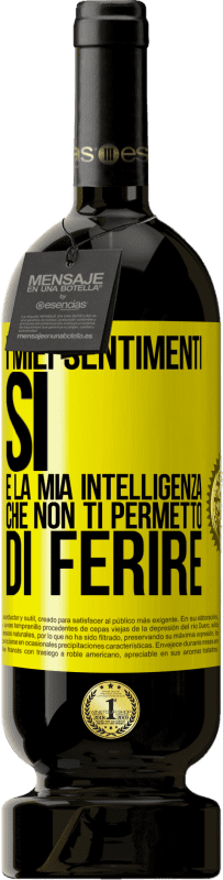 49,95 € Spedizione Gratuita | Vino rosso Edizione Premium MBS® Riserva I miei sentimenti, sì. È la mia intelligenza che non ti permetto di ferire Etichetta Gialla. Etichetta personalizzabile Riserva 12 Mesi Raccogliere 2015 Tempranillo