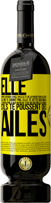 49,95 € Envoi gratuit | Vin rouge Édition Premium MBS® Réserve Elle apporte du Rock & Roll en elle et de la poésie sur les lèvres. Elle ne te sourit pas, elle te jette des balles et tu meurs Étiquette Jaune. Étiquette personnalisable Réserve 12 Mois Récolte 2015 Tempranillo