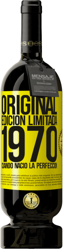 49,95 € Envío gratis | Vino Tinto Edición Premium MBS® Reserva Original. Edición Limitada. 1970. Cuando nació la perfección Etiqueta Amarilla. Etiqueta personalizable Reserva 12 Meses Cosecha 2015 Tempranillo