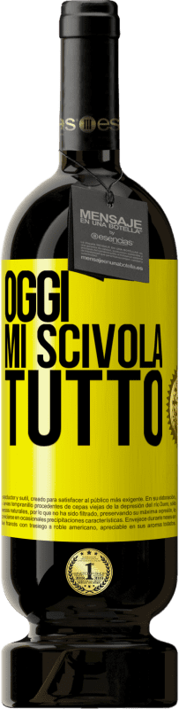 49,95 € Spedizione Gratuita | Vino rosso Edizione Premium MBS® Riserva Oggi mi scivola tutto Etichetta Gialla. Etichetta personalizzabile Riserva 12 Mesi Raccogliere 2015 Tempranillo