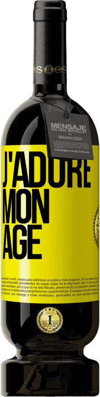 49,95 € Envoi gratuit | Vin rouge Édition Premium MBS® Réserve J'adore mon âge Étiquette Jaune. Étiquette personnalisable Réserve 12 Mois Récolte 2015 Tempranillo