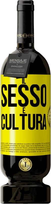 49,95 € Spedizione Gratuita | Vino rosso Edizione Premium MBS® Riserva Il sesso è cultura Etichetta Gialla. Etichetta personalizzabile Riserva 12 Mesi Raccogliere 2014 Tempranillo