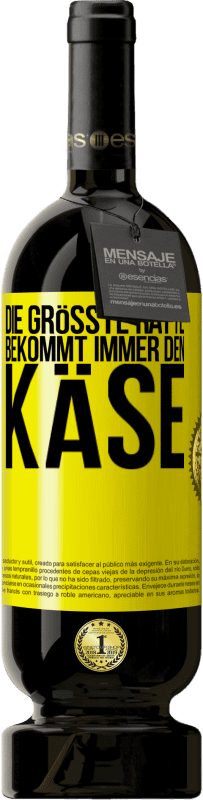 49,95 € Kostenloser Versand | Rotwein Premium Ausgabe MBS® Reserve Die größte Ratte bekommt immer den Käse Gelbes Etikett. Anpassbares Etikett Reserve 12 Monate Ernte 2014 Tempranillo