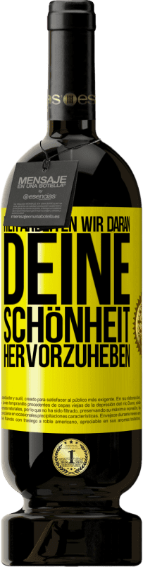 49,95 € Kostenloser Versand | Rotwein Premium Ausgabe MBS® Reserve Hier arbeiten wir daran, deine Schönheit hervorzuheben Gelbes Etikett. Anpassbares Etikett Reserve 12 Monate Ernte 2014 Tempranillo