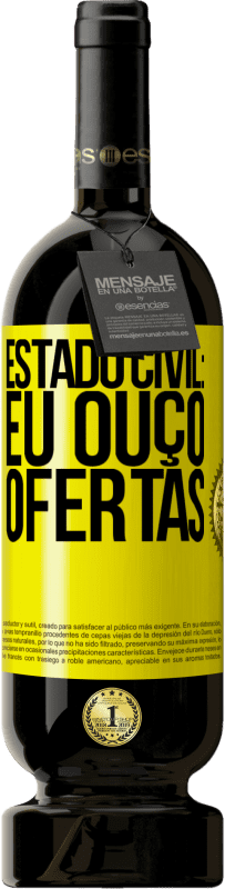49,95 € Envio grátis | Vinho tinto Edição Premium MBS® Reserva Estado civil: eu ouço ofertas Etiqueta Amarela. Etiqueta personalizável Reserva 12 Meses Colheita 2016 Tempranillo