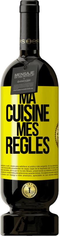 49,95 € Envoi gratuit | Vin rouge Édition Premium MBS® Réserve Ma cuisine, mes règles Étiquette Jaune. Étiquette personnalisable Réserve 12 Mois Récolte 2014 Tempranillo