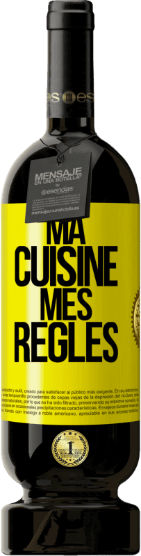 49,95 € Envoi gratuit | Vin rouge Édition Premium MBS® Réserve Ma cuisine, mes règles Étiquette Jaune. Étiquette personnalisable Réserve 12 Mois Récolte 2016 Tempranillo