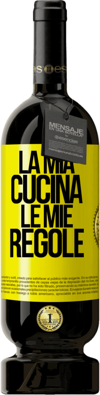 49,95 € Spedizione Gratuita | Vino rosso Edizione Premium MBS® Riserva La mia cucina, le mie regole Etichetta Gialla. Etichetta personalizzabile Riserva 12 Mesi Raccogliere 2014 Tempranillo