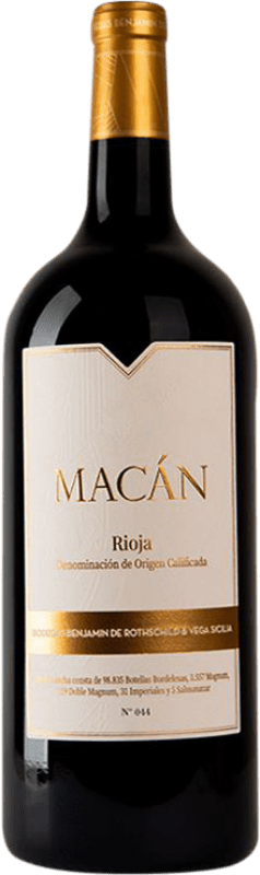 622,95 € Kostenloser Versand | Rotwein Vega Sicilia Macán D.O.Ca. Rioja La Rioja Spanien Tempranillo Doppelmagnum Jeroboam-Flasche 3 L