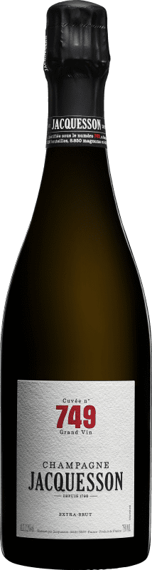 109,95 € 免费送货 | 白起泡酒 Jacquesson 749 Cuvée A.O.C. Champagne 香槟酒 法国 Pinot Noir — 黑皮诺, Chardonnay — 莎当妮, Pinot Meunier — 黑皮诺·莫尼耶 75 cl