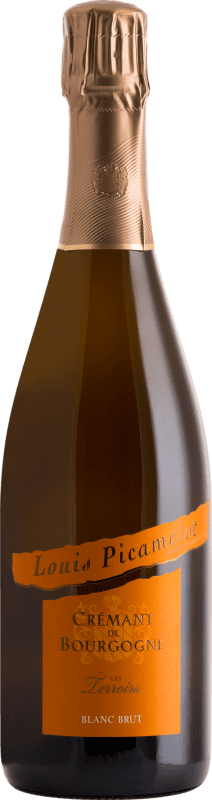 31,95 € Envio grátis | Espumante Branco Louis Picamelot Les Terroirs Brut — Bruto A.O.C. Crémant de Bourgogne Borgonha França Pinot Noir, Chardonnay, Aligoté 75 cl