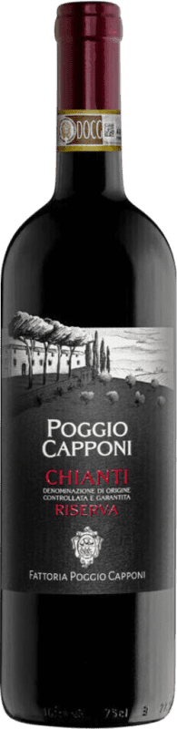 15,95 € Spedizione Gratuita | Vino Rosso Poggio Capponi Pc Riserva D.O.C.G. Chianti Toscana Italia 75 cl