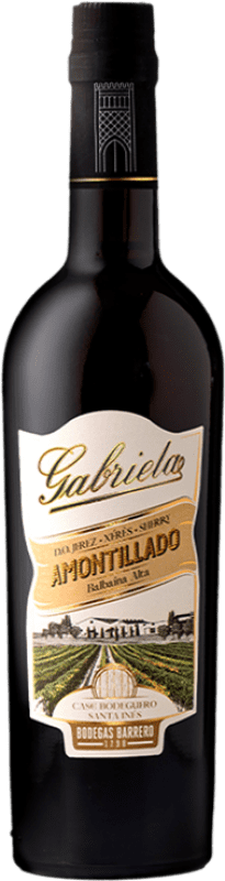 19,95 € 送料無料 | 酒精強化ワイン Barrero Gabriela Amontillado — アモンティリャード D.O. Jerez-Xérès-Sherry アンダルシア スペイン Listán — リスタン ミディアムボトル 50 cl
