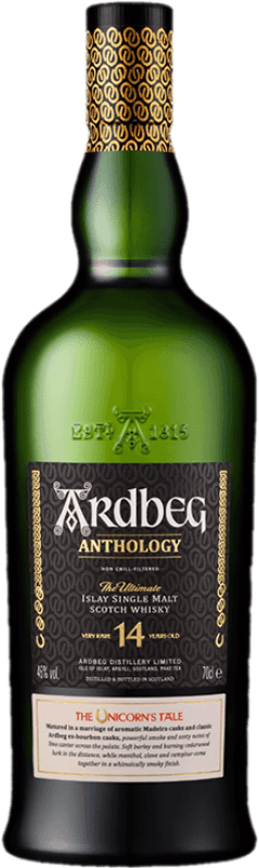 187,95 € Kostenloser Versand | Single Malt Whisky Ardbeg Anthology The Unicorn's Tail Schottland Großbritannien 14 Jahre 70 cl