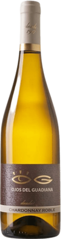 6,95 € Envío gratis | Vino Blanco El Progreso Ojos del Guadiana Roble D.O. La Mancha Castilla la Mancha España Chardonnay 75 cl
