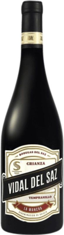 6,95 € 送料無料 | 赤ワイン Del Saz Vidal Crianza — クリアンサ D.O. La Mancha カスティーリャ・ラ・マンチャ スペイン Tempranillo — テンプラニーリョ 75 cl