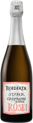 125,95 € Бесплатная доставка | Розовое игристое вино Louis Roederer Philippe Starck Brut Nature — Брют Натюр Rosé — Розе A.O.C. Champagne шампанское Франция Pinot Noir — Пино Нуар, Pinot Meunier — Пино Менье 75 cl