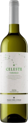 16,95 € Envío gratis | Vino Blanco Pago del Cielo Celeste D.O. Rueda Castilla y León España Verdejo Botella Magnum 1,5 L