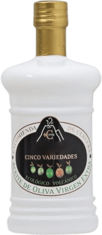 27,95 € Free Shipping | Olive Oil Encomienda de Cervera 1758 Cinco Variedades Coupage, EVOO Extra Virgin D.O.P. Campo de Calatrava Ciudad Real Spain Picual, Arbequina, Cornicabra, Frantoio Medium Bottle 50 cl
