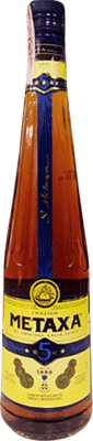 78,95 € Envío gratis | Licores Metaxa 5 Estrellas Grecia Botella Especial 3 L
