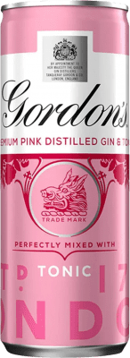 27,95 € Бесплатная доставка | Коробка из 12 единиц Миксер Gordon's Pink — Розовый, Premium — Премиум Объединенное Королевство Жестяная банка 25 cl GinTonic — Джин-тоник